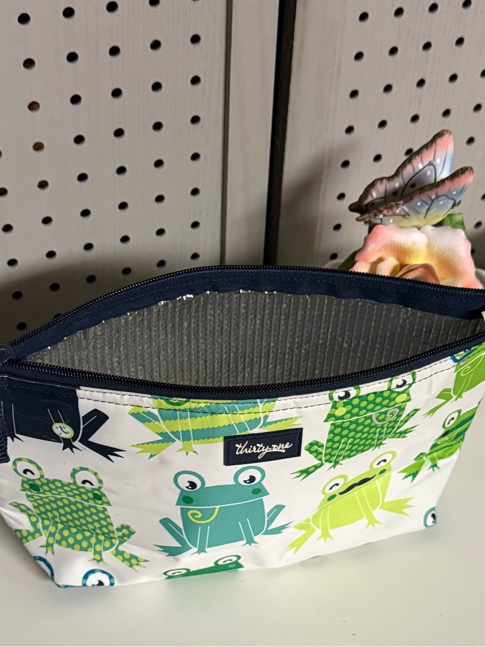 thirty-one Frog Pattern insulated thermal zipper Accessory Pouch
